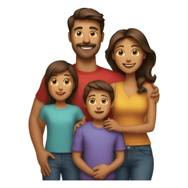 Heart and mom and dad and kids sticker