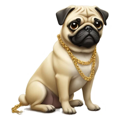 PUG WITH GOLD CHAINS sticker