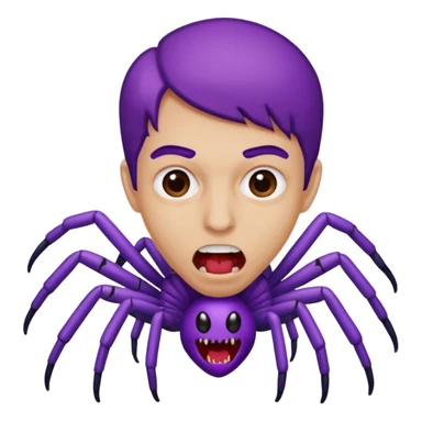 purple spider biting arm no wound mid bite sticker