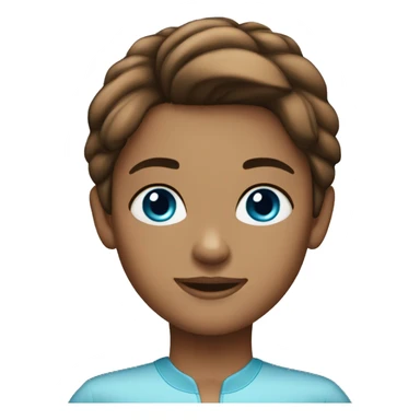 Blue eyed girl brown bob hair sticker