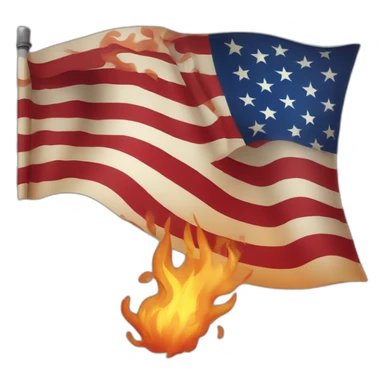 Flag of USA on fire sticker