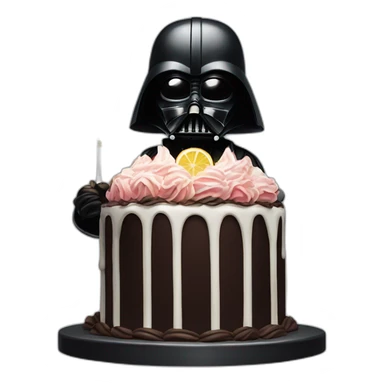 Darth vader blowing a birthday cake sticker