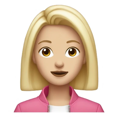 Blonde hair white brown eyes pink jacket acne long lashes  sticker