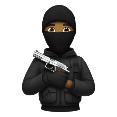 YN with a pistol and ski mask sticker
