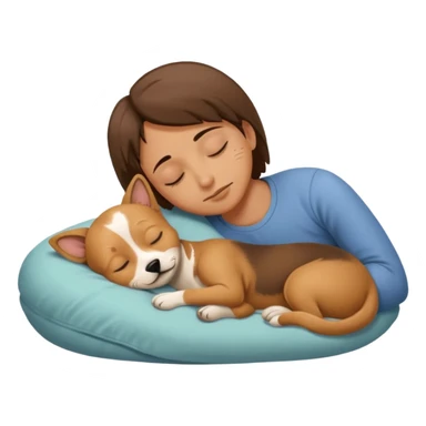 Durmiendo con un perrito sticker