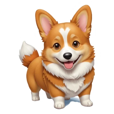 corgi in snow sticker