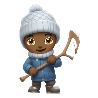 Hámster playing in snow  sticker