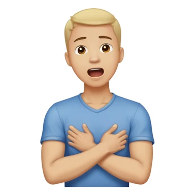 Man crossing his arms holding his neck and screaming  sticker