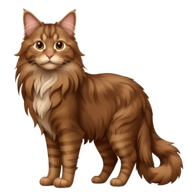 A high-resolution photo-realistic digital illustration of a brown maine coon cat, full body noble maine coon sticker