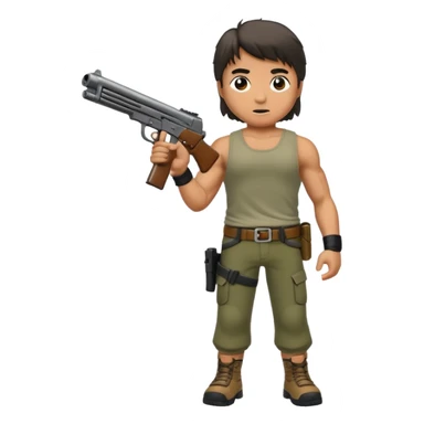 Rambo shooting, full body sticker