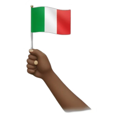 Hand holding italian flag sticker