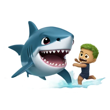 Baby Shark Getting kicked by the hulk sticker