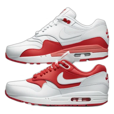 Nike air max 1 color white and red sticker