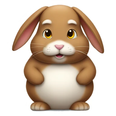 Brown fat rabbit sticker