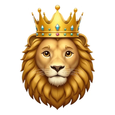 Lion with golden crown — majestic and proud. sticker