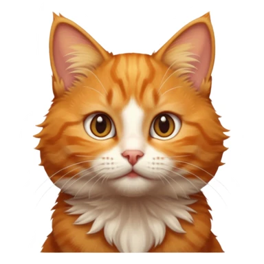 A high-resolution photo-realistic digital illustration of a ginger tabby cat kitten, chest upward sticker
