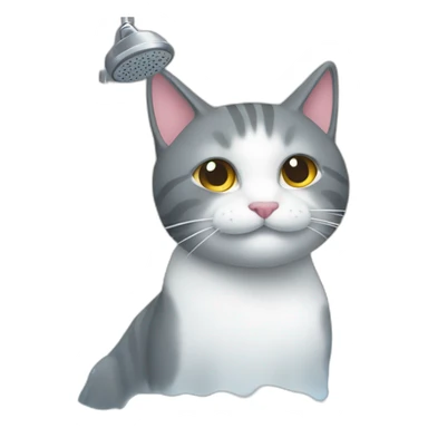 Un chat faisant sa douche  sticker