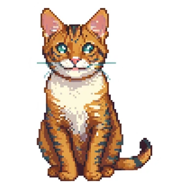 A smiling Bengal cat sticker