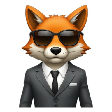 angry Fox in a suit with sunglasses sticker