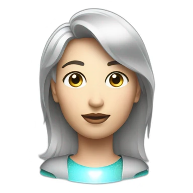 Siri Ai assistant personified. Androgynous. RGB hologram projection sticker