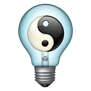 lightbulb with yin-yang inside, representing balanced thinking sticker