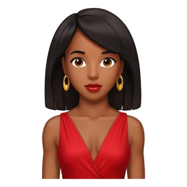 Kelly Rowland black hair, red outfit sticker