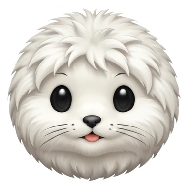 white fur ball sticker