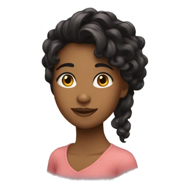 Joli fille mate avec des long cheveux noire sticker