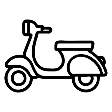 vintage Vespa scooter, simple icon style, minimal details, clear silhouette, suitable for app icon sticker