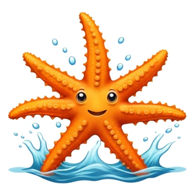 orange starfish with five arms in the ocean sticker