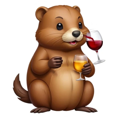 Beaver with wine sticker