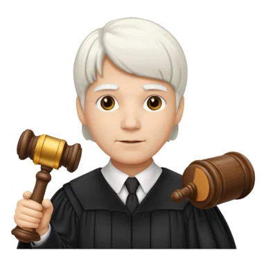 Judge with white wig and gavel sticker