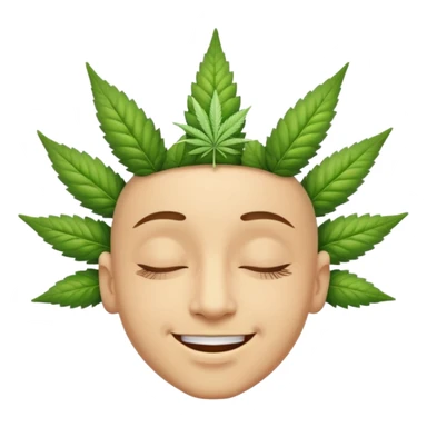 High of weed human light skin emoji sticker
