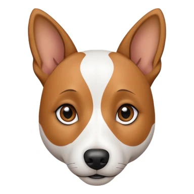 a fully white jack russell the size of a kelpie with light brown ears and a light brown patch on one eye sticker