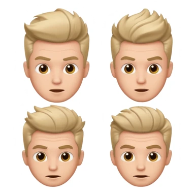 buat kan saya emoji berupa icon cowo dengan potongan quiff rapih dengan berbagai ekspresi sticker
