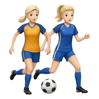 female soccer mentor and a mentee doing soccer drills sticker