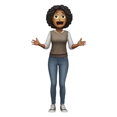 shocked woman hands up full body sticker