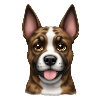 Brindle furry dog with brindle fur pointed ears  sticker