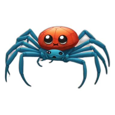 Spider rides a crab sticker