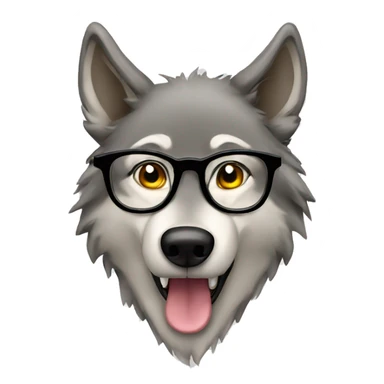 Wolf with glasses sticker