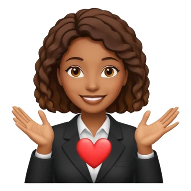 Black woman lawyer making hand hearts sticker