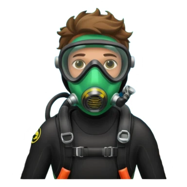 Diver + green mask,Coral Diver. sticker