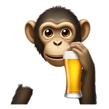 Monkey drinking beer sticker