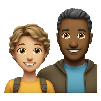 Dad and daughter with smiles sticker