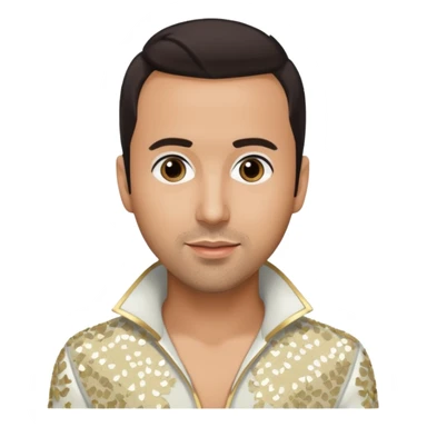 Howie Dorough from Backstreet Boys with dark brown hair, ivory sequin outfit sticker
