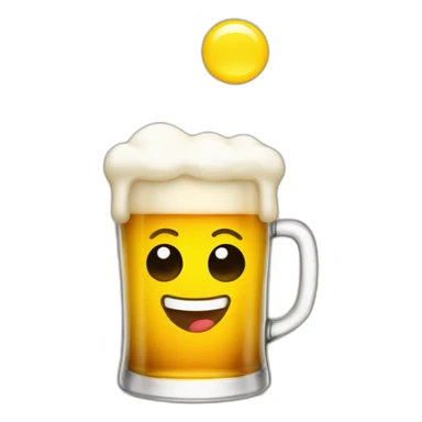 Smiling cute glass of beer emoji sticker