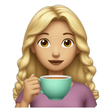 Girl sipping tea sticker