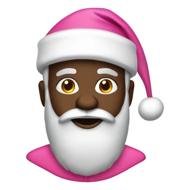 Black Santa with pink Christmas hat sticker