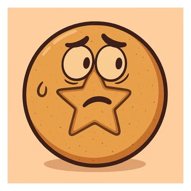 cartoon style dalgona candy with circle shape, inspired by Squid Game sticker