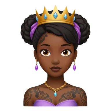 Tattooed princesses black girl sticker